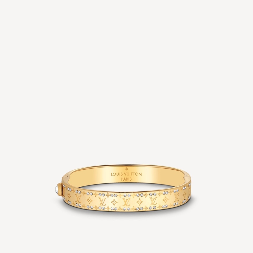 Authentic LOUIS VUITTON Nanogram Strass Bracelet Gold Metallic - Picture 8 of 8